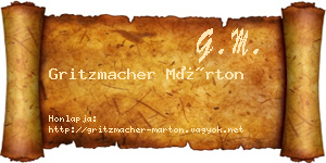 Gritzmacher Márton névjegykártya